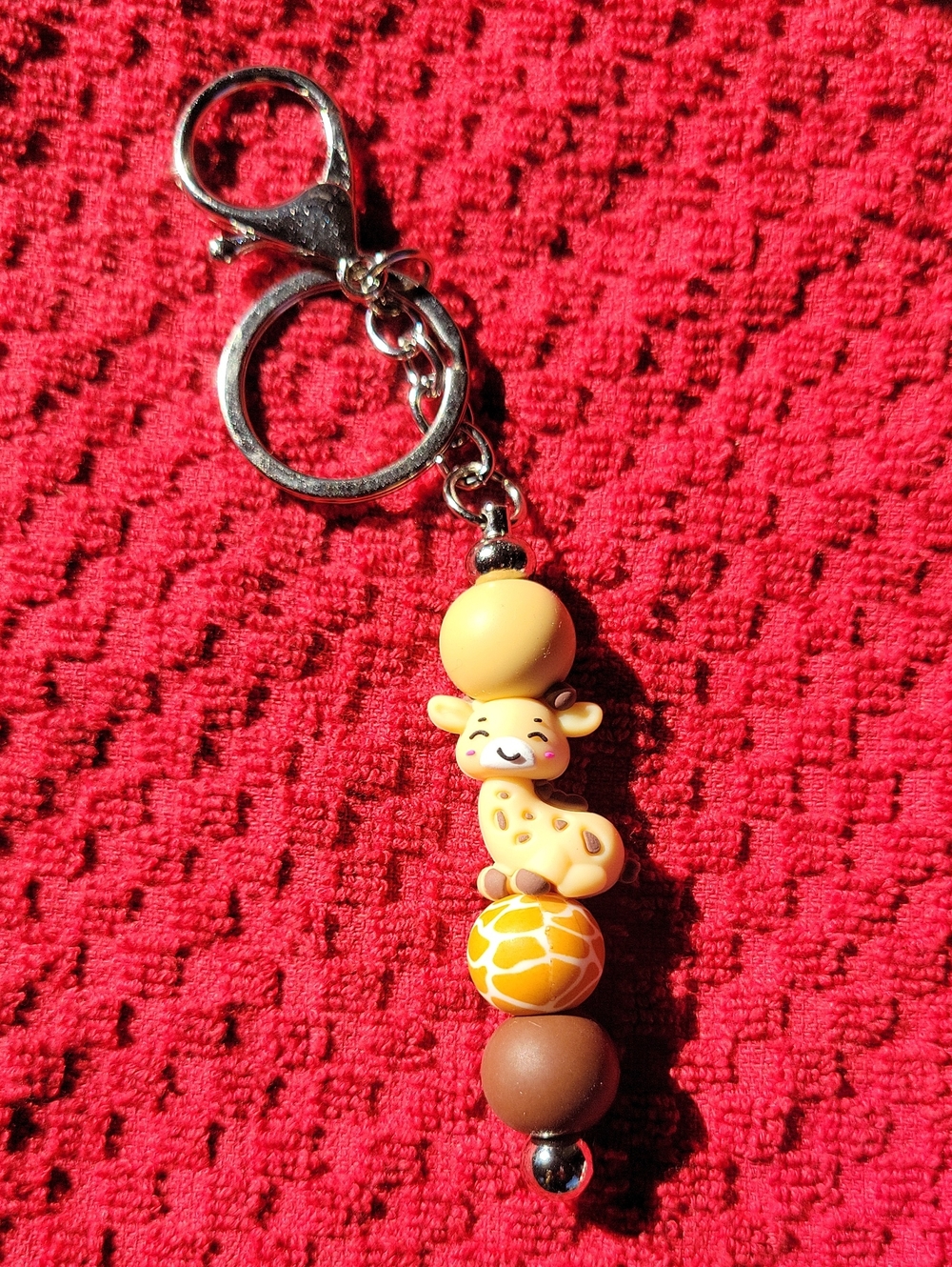 Yellow Giraffe Bead Keychain for Anyone